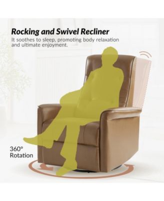 Rodrigue Modern Leather Swivel Power Recliner with USB and Type-C Charging