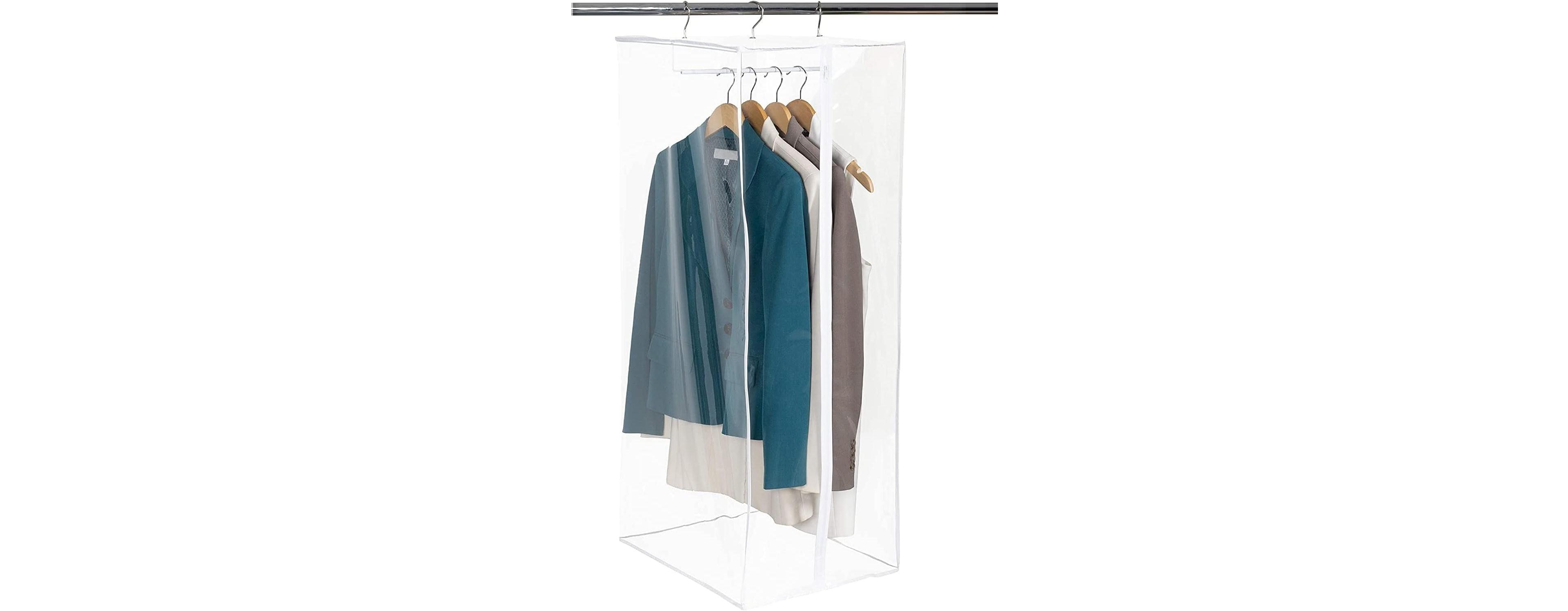 Florida Brands Garment Bag - Hanging Closet Organizer 42" - Zippered Cover with Rod