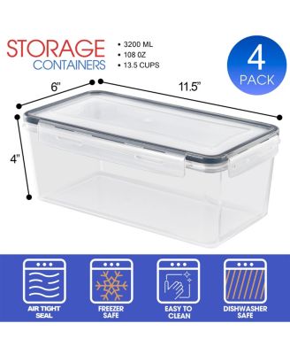 4 Pack (108oz/13.5cups) Airtight Food Storage Containers with Lids