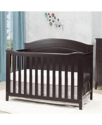 4-in-1 Convertible Crib – Solid Wood Baby Crib with Mattress Base Adjustments, Toddler Bed Sold Separately