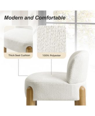 Vanessa Modern Armchair with Solid Wood Legs and Adjustable Foot