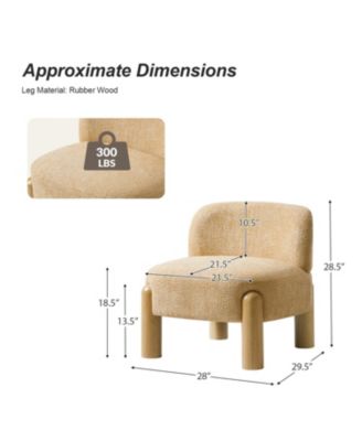 Vanessa Modern Armchair with Solid Wood Legs and Adjustable Foot