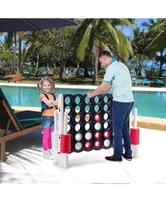 Giant 4 in A Row Jumbo 4-to-Score Game Set Kids Adults w/ 42 Jumbo Rings