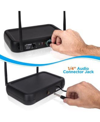 2-Channel VHF Wireless Microphone System with (2) Handheld Mics, Adjustable Volume Control