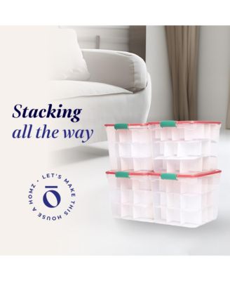 31 Qt Holiday Clear Plastic Storage Container w/ Latching Handles (4 Pack