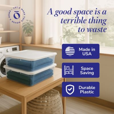 28 Qt Snaplock Clear Plastic Storage Container Bin with Secure Lid, 2 Pack