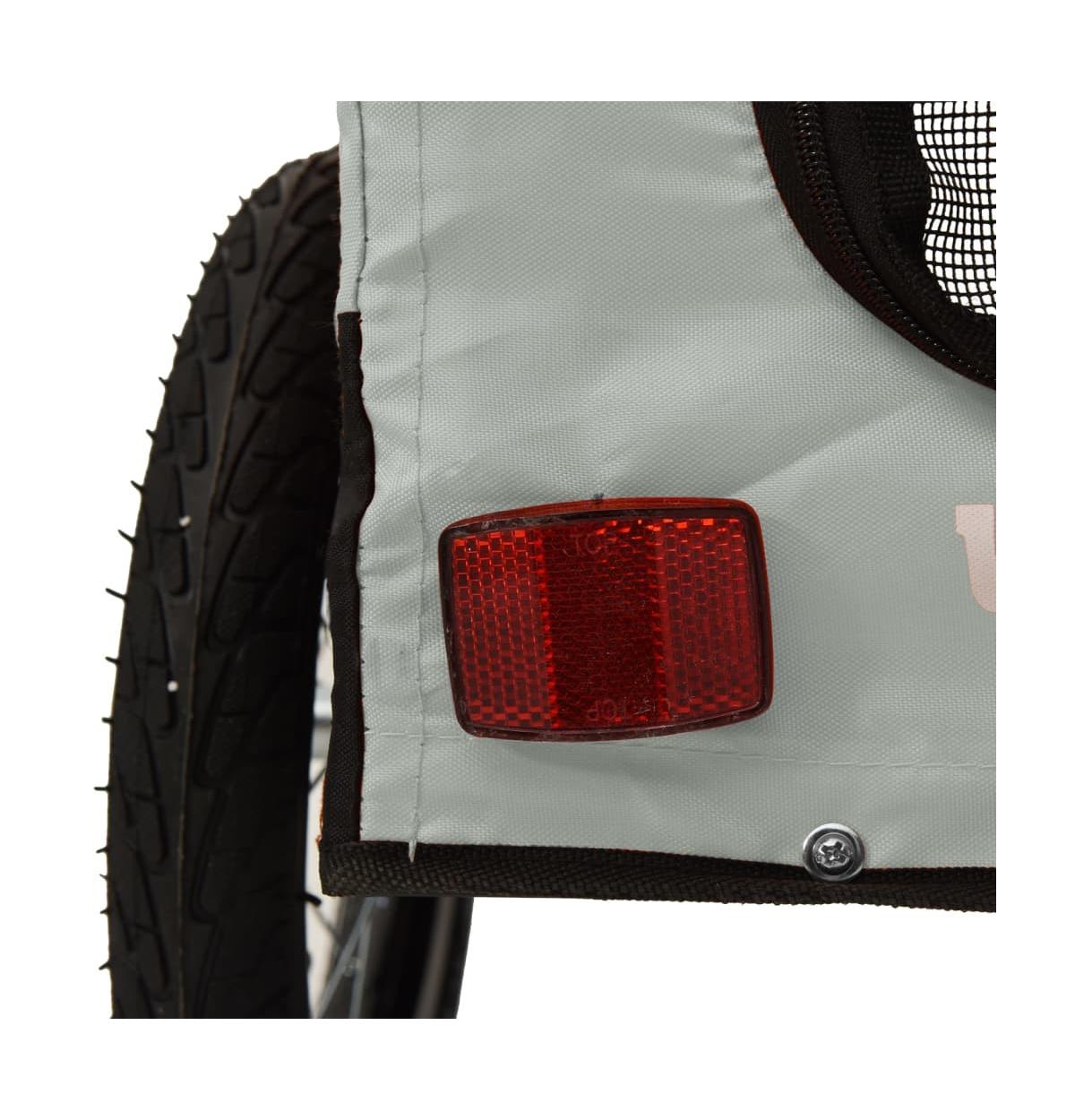 vidaXL Pet Bike Trailerand Black Oxford Fabric and Iron - Gray
