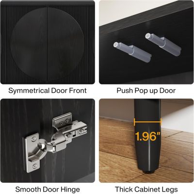 Buffet Cabinet Sideboard with Storage, 59.4-Inch White Storage Cabinet with Doors for Living Room Kitchen Dining Room