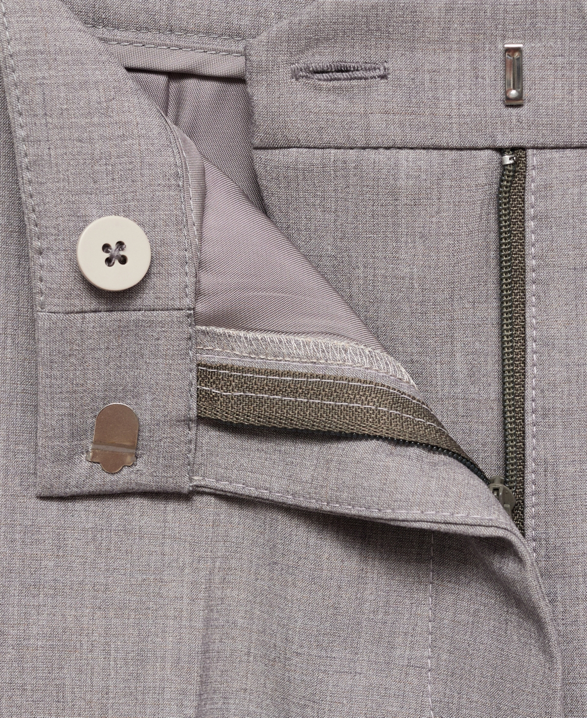 Mango Straight Leg Pants In Gray