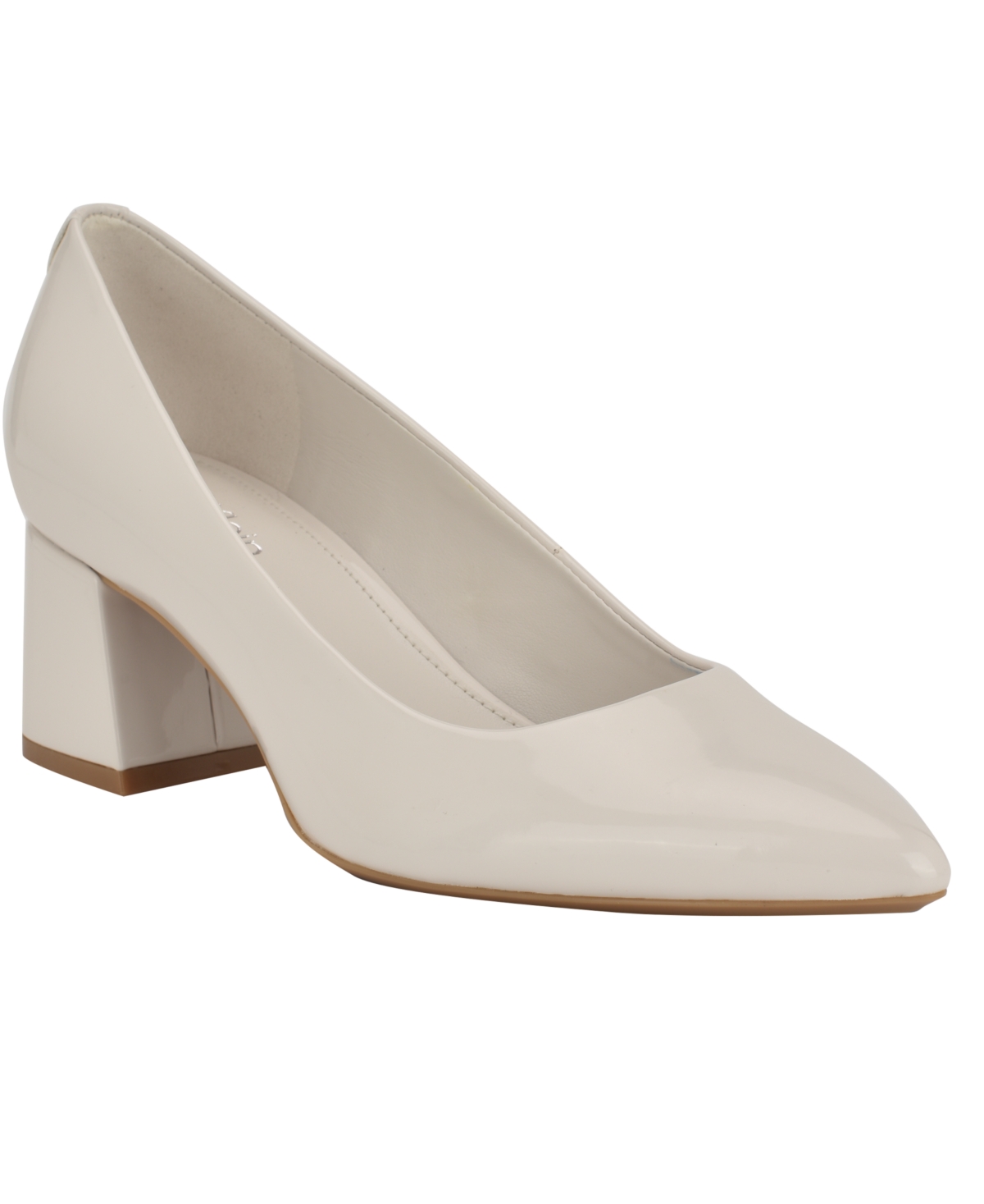 Calvin Klein Alanta Square Toe Pump In Ivory Patent