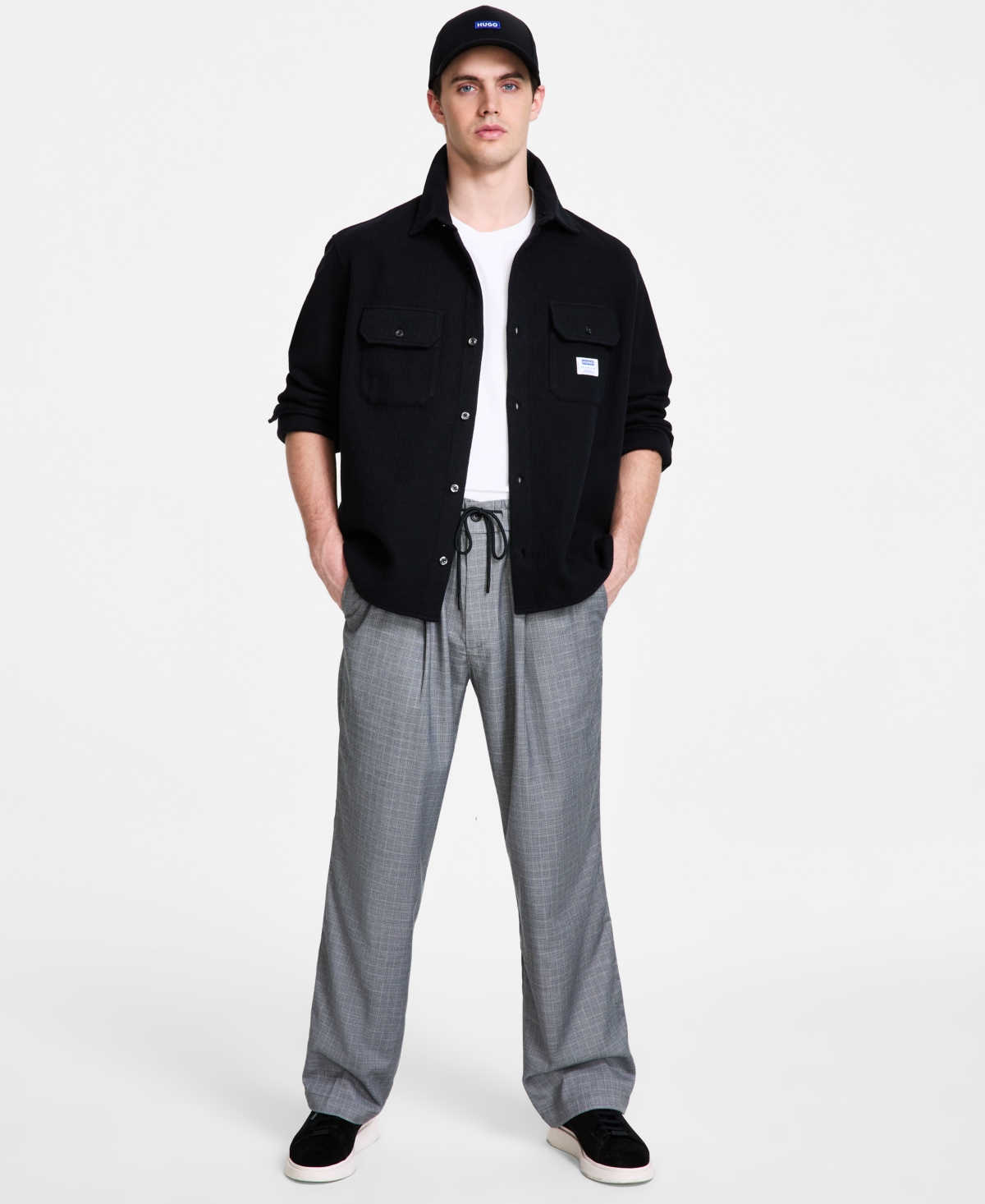 Hugo Boss Hugo By  Men's Oversized-fit Shirt Jacket In Black