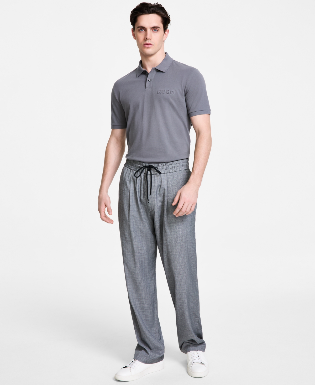 Hugo Boss Hugo By  Men's Regular-fit Dalunos Logo Polo Shirt In Grey