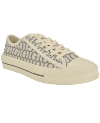 GUESS Women's Carey Jacquard Logo Low-Top Lace-Up Sneakers - Macy's 