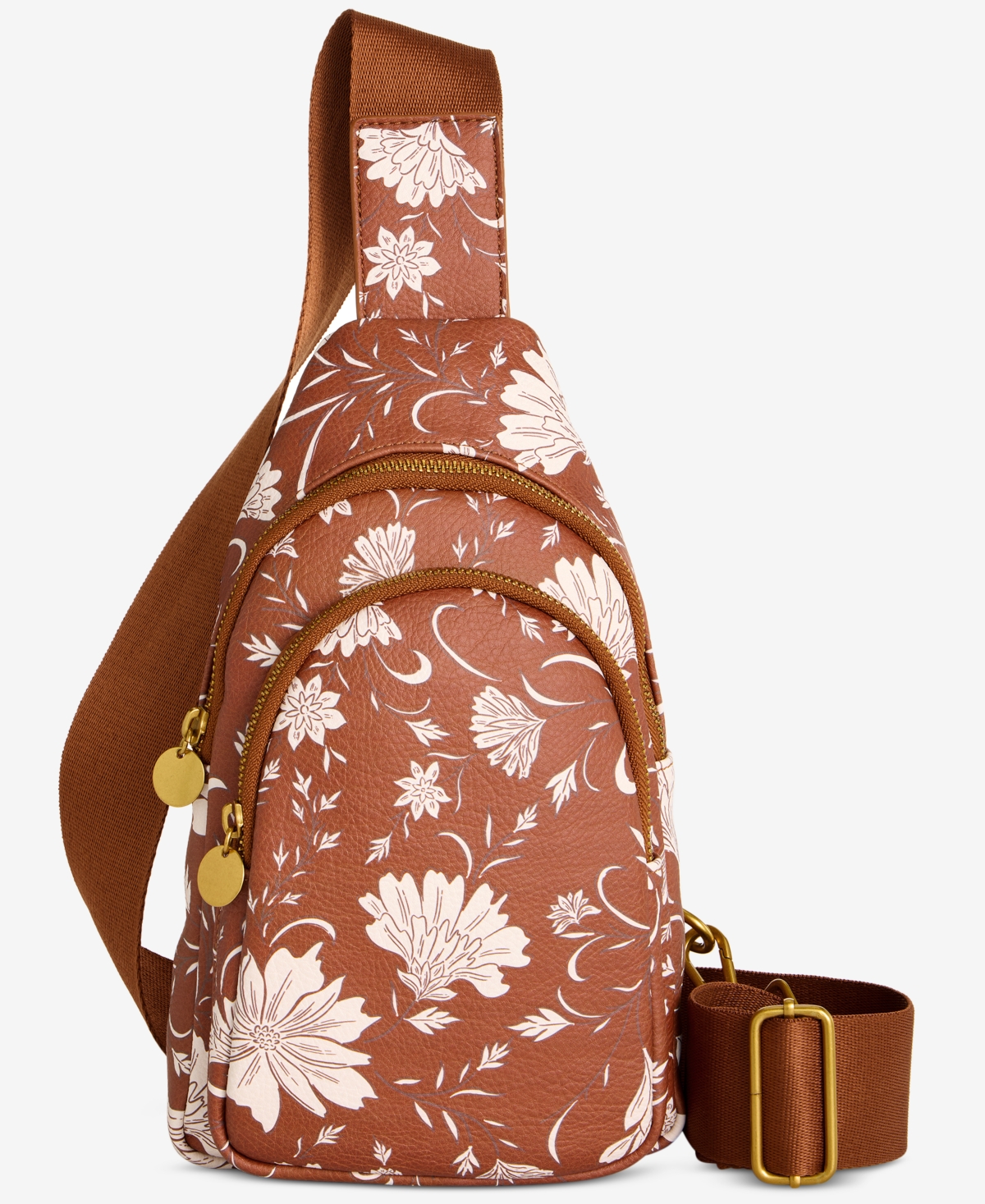 Floral Printed Small Sling Bag, Exclusively at Macy's - Floral Tortoise Shell