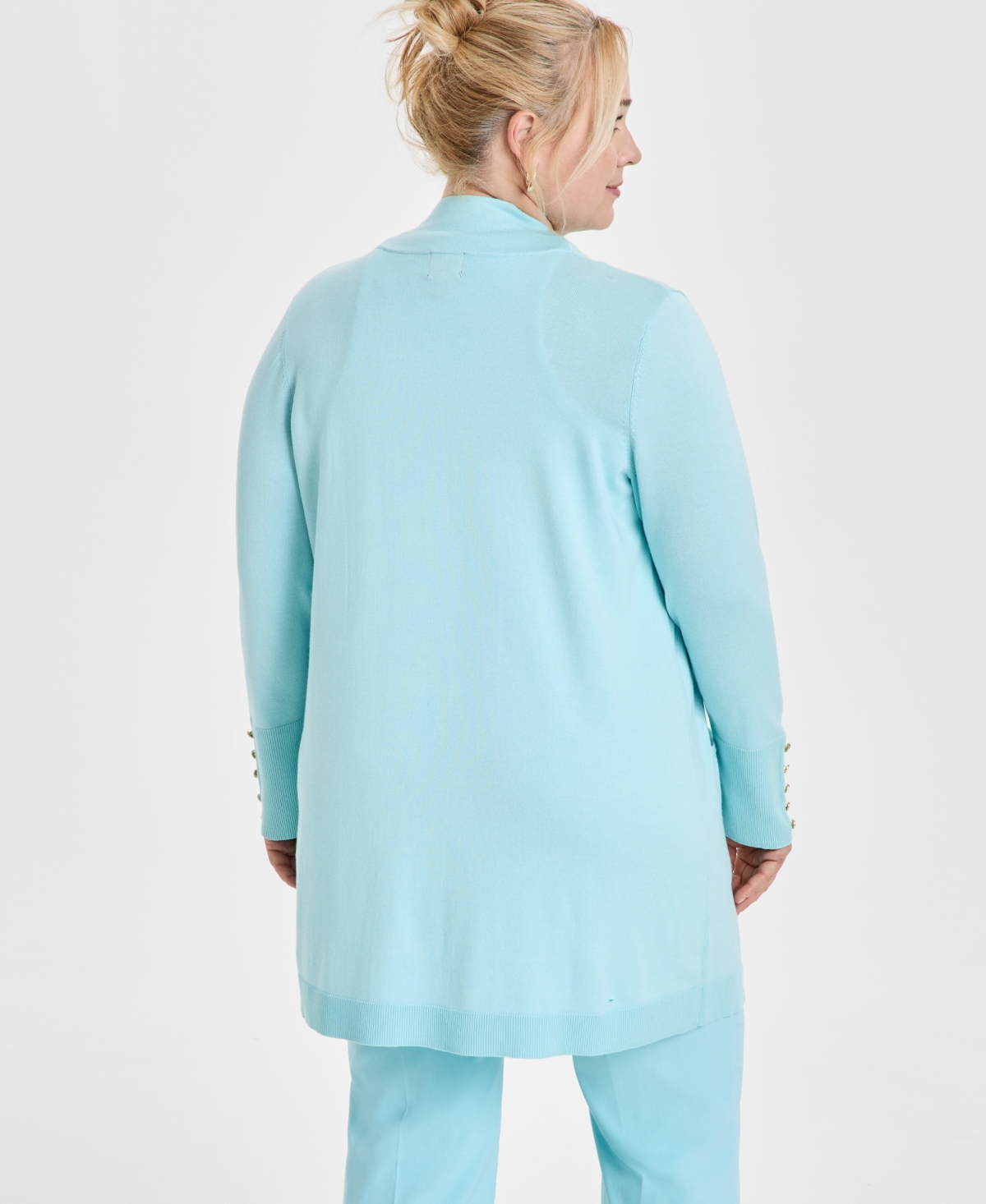 JM COLLECTION PLUS SIZE OPEN-FRONT LONG-SLEEVE CARDIGAN, EXCLUSIVELY AT MACY'S 