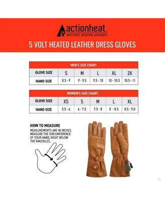 5V Battery Heated Leather Dress Glove - Women's - Tan - XS