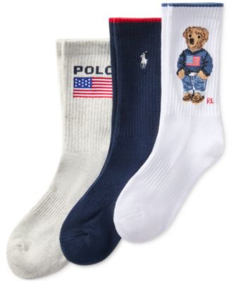 Polo Ralph Lauren - Women's 3-Pk. Core Flag Bear Crew Socks