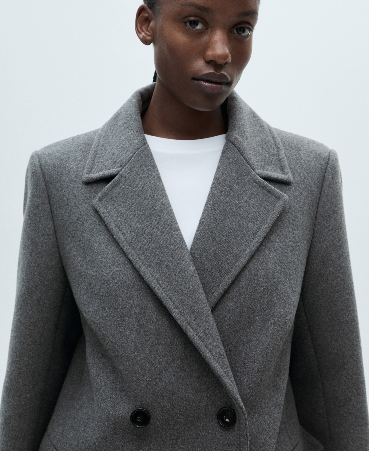 Mango Women's Double-breasted Wool Coat In Gray