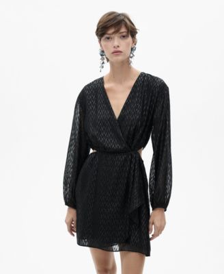 Women's Side Slits Detail Wrap Dress