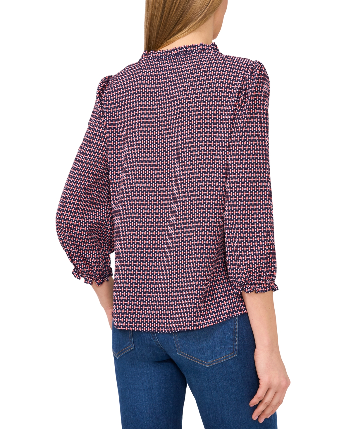 Cece Women's Ruffled V-neck Button-front Blouse In Soft Peach