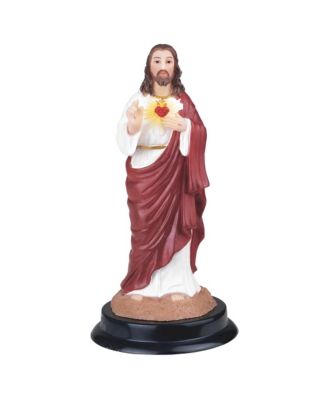 "2-PC Set" 5"H Sacred Heart of Jesus Statue Holy Figurine Statue Ornament Home Room Office Decor and Perfect Ideas for Housewarming, Holidays and Birthdays