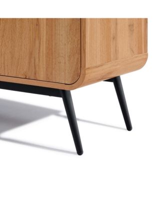 4-Door with Soft Close 63-Inch Wide Sideboard Server Cabinet with Black Metal Legs