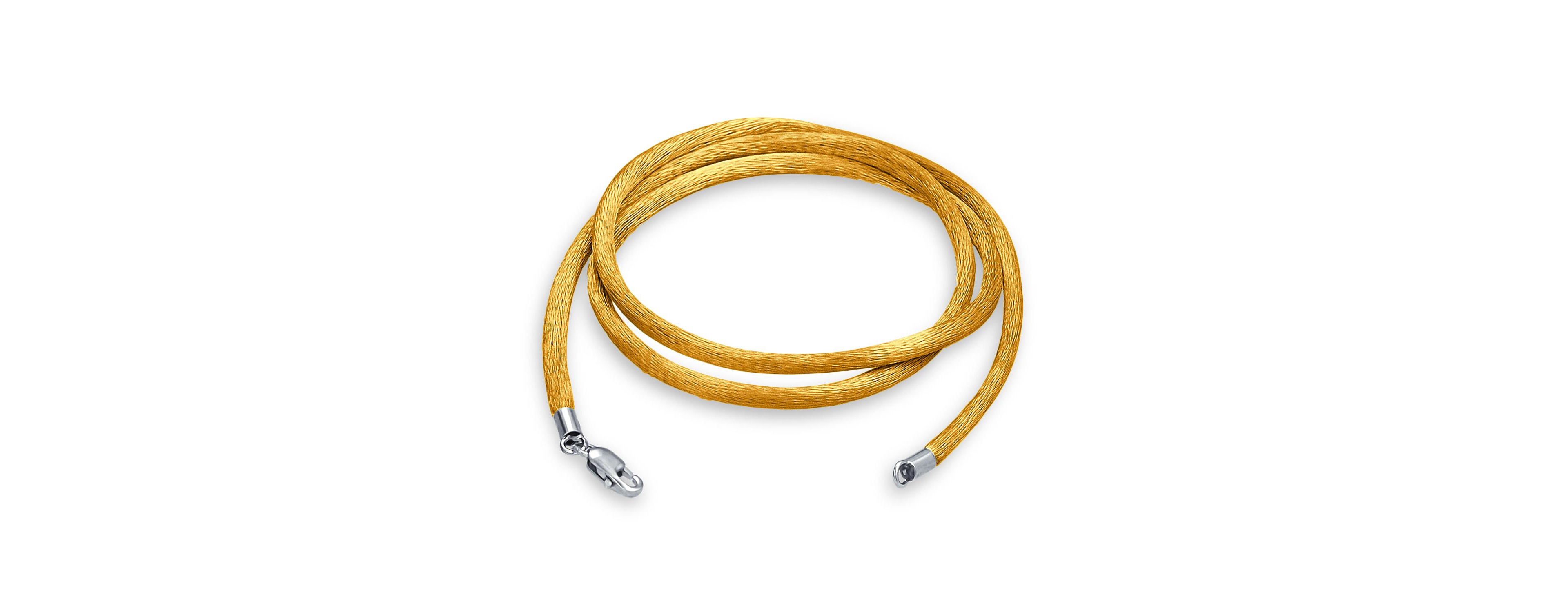 Bling Jewelry Gold Tone Satin Silk Cord Necklace with Sterling Silver Lobster Clasp