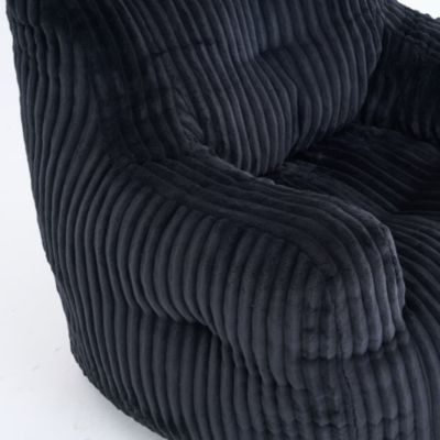 Soft Corduroy Bean Bag Chair with Memory Foam Filling for Living Room