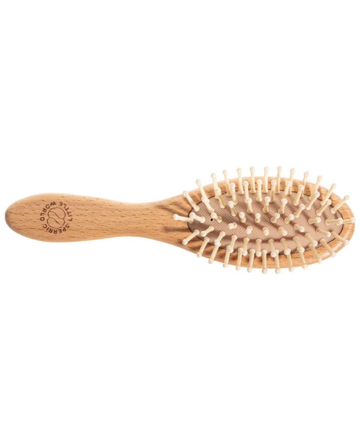 Sperric Toddler Hair Brush and Comb Set for Newborn – Wooden Brush with Soft Goat Bristle, Cradle Cap Brush for Newborns Girls, Blue - Bright b