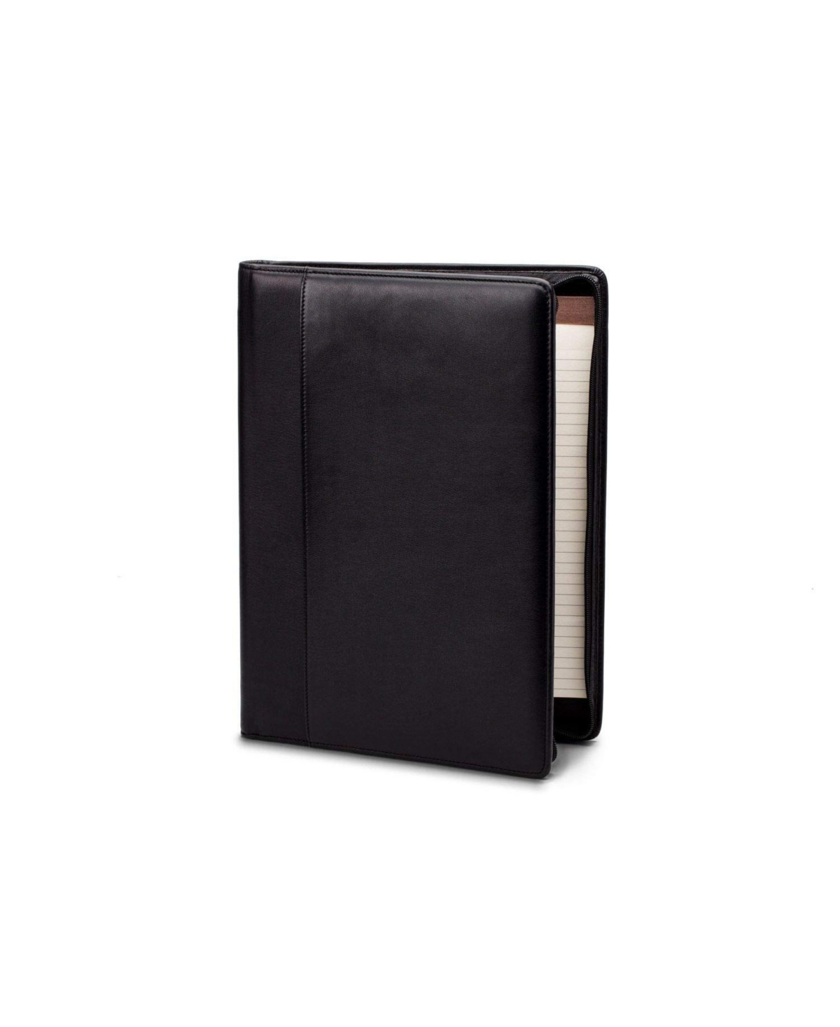 Men's Nappa Vitello Deluxe Zip Around Portfolio Organizer - Black