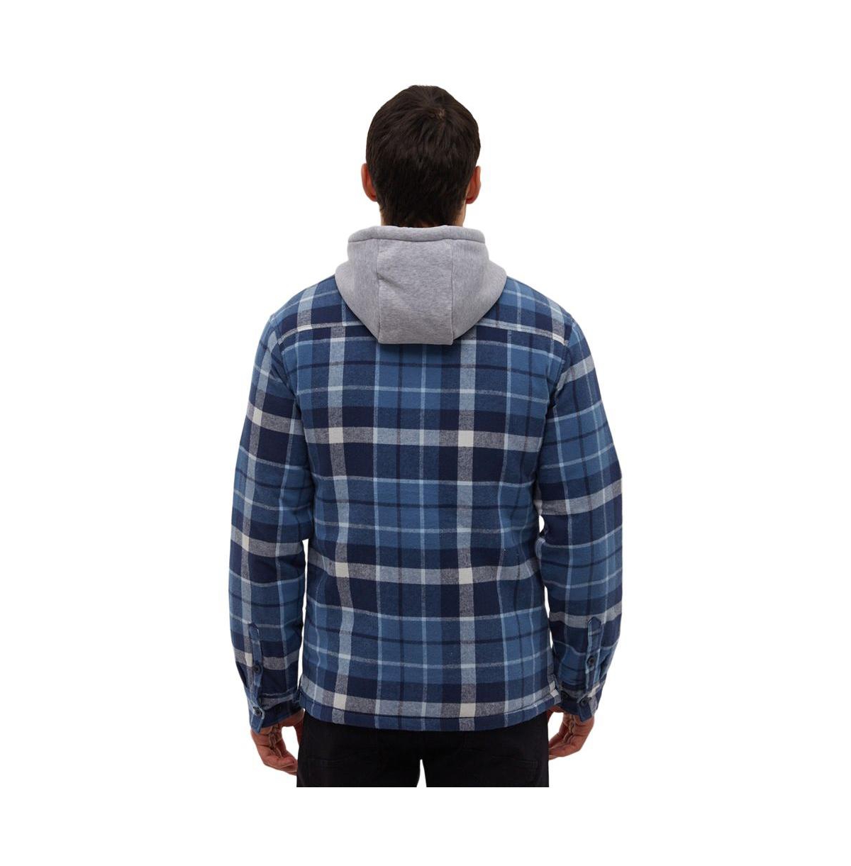 Bench Dna Men's Trisso Hooded Flannel Check Shirt -/ lt blue