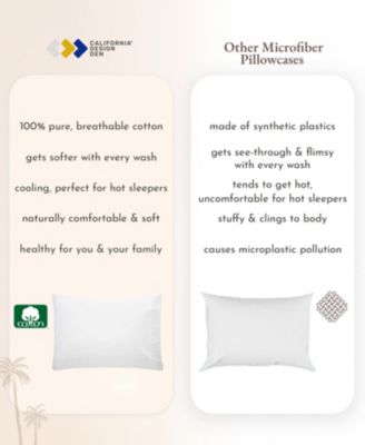 California Design Den Standard/Queen Size Pillowcases Set of 2 – 100% Cotton, Soft & Durable Sateen, Fits Standard and Queen Size Pillows
