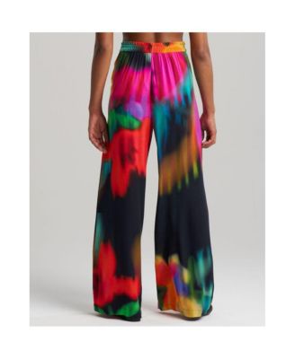 Women's FLORAL MIRAGE - PRINTED RAYON Pants with Tassel