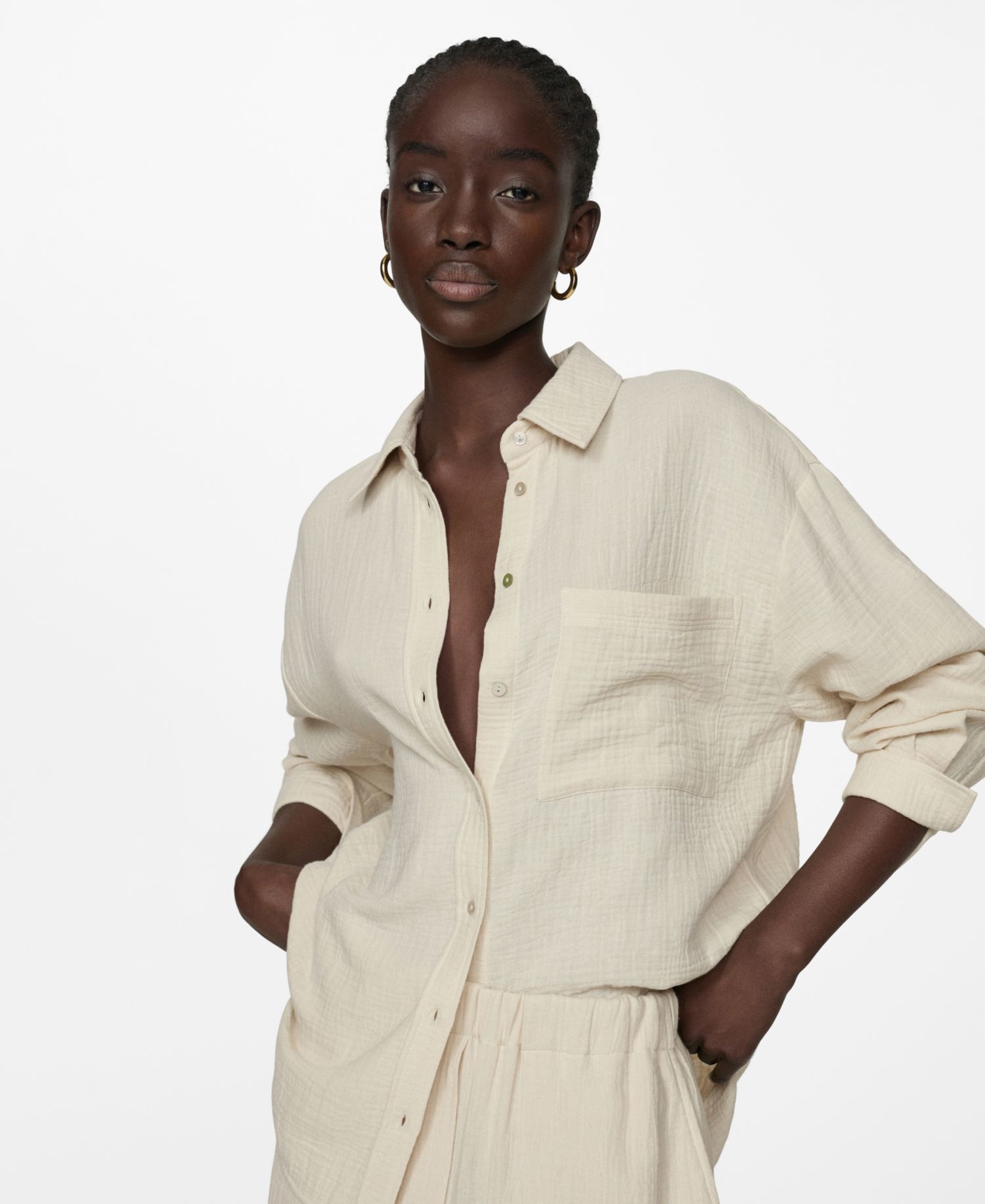 Women's Chest Pocket Cotton Shirt