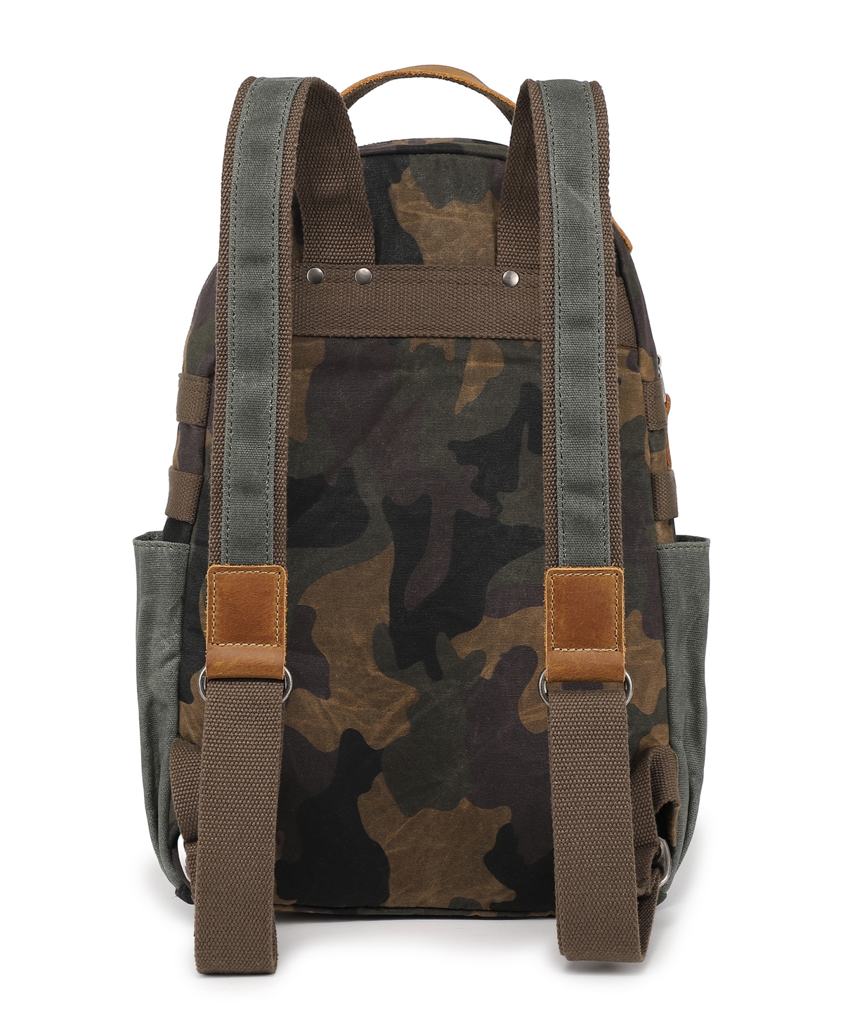 Tsd Brand Mountain Leaf Utility Bee-wax Canvas Backpack In Olive Camo