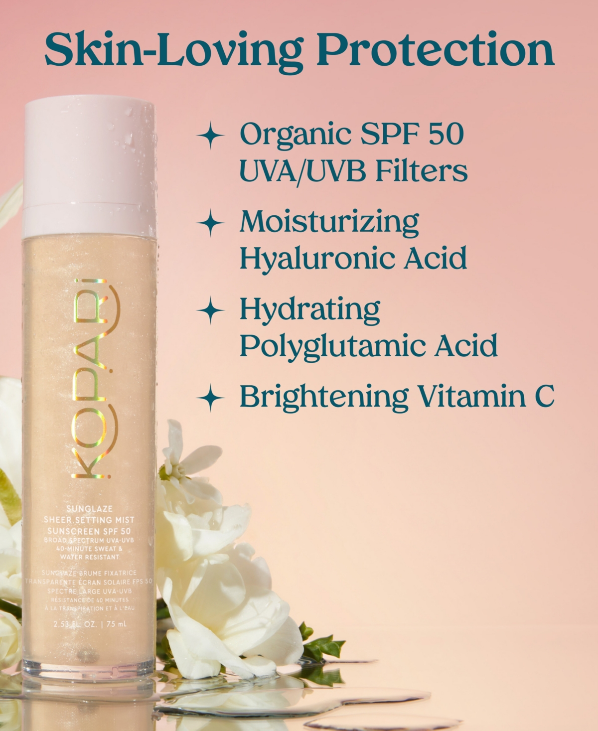 Kopari Beauty Sunglaze Sheer Setting Mist Sunscreen Spf 50 In No Color