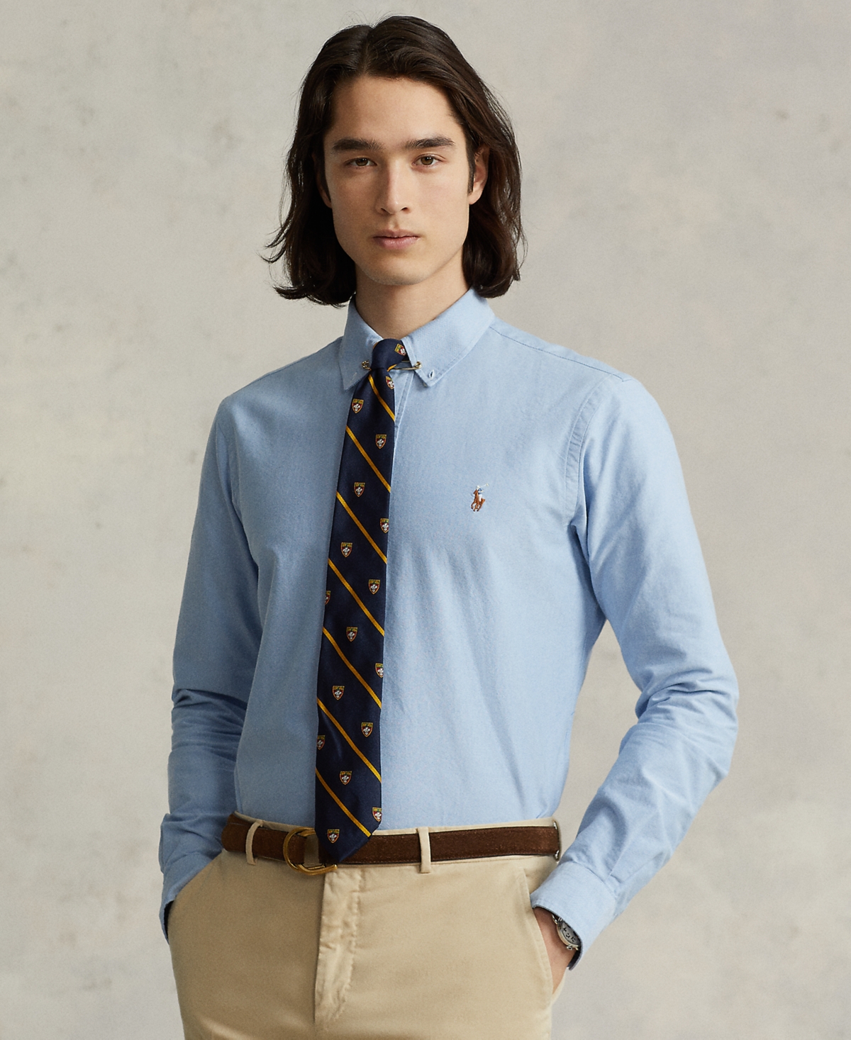 Polo Ralph Lauren Button Down Collar Shirt In Blue