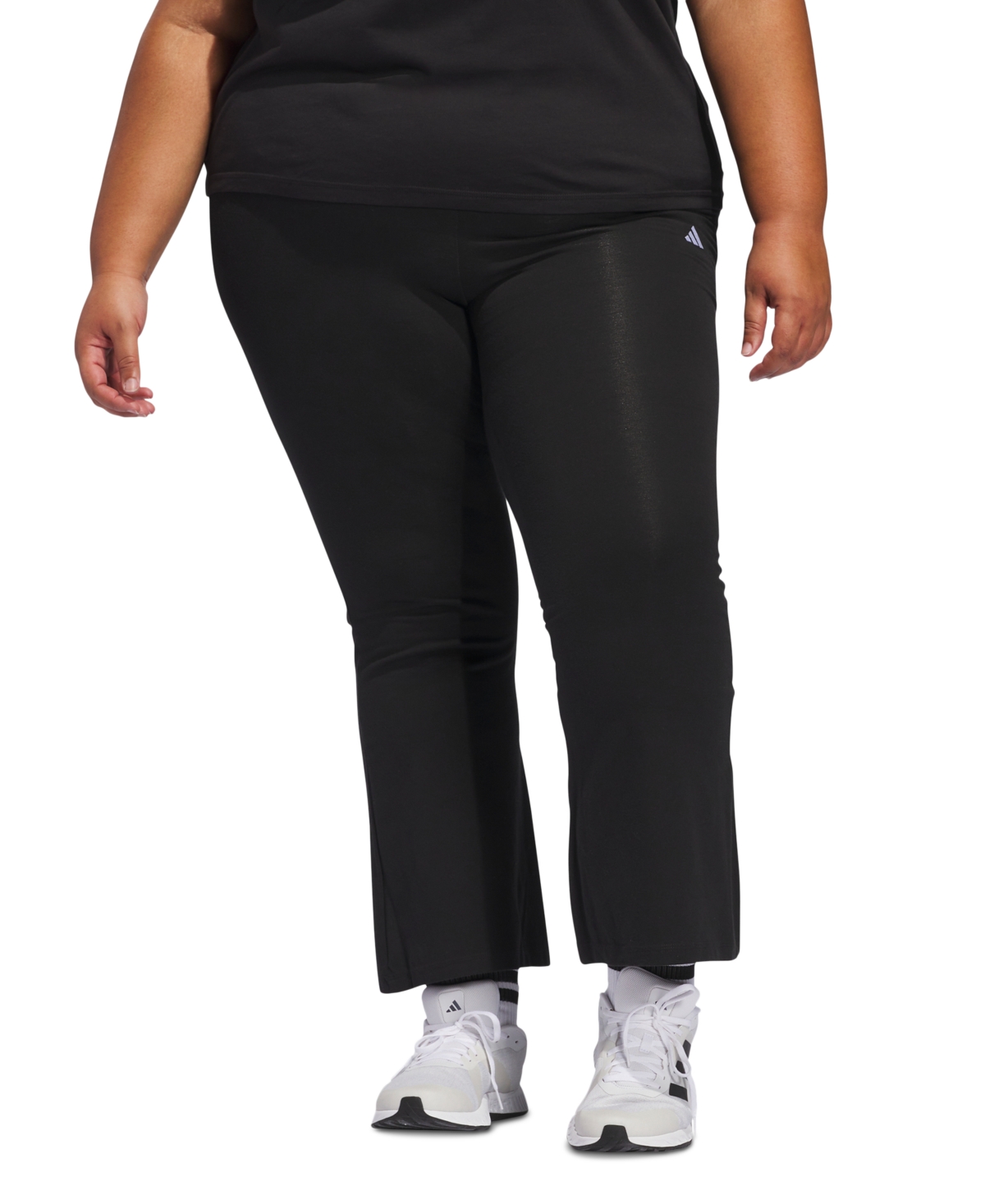 Adidas Originals Plus Size Small Logo Flare Pants In Black