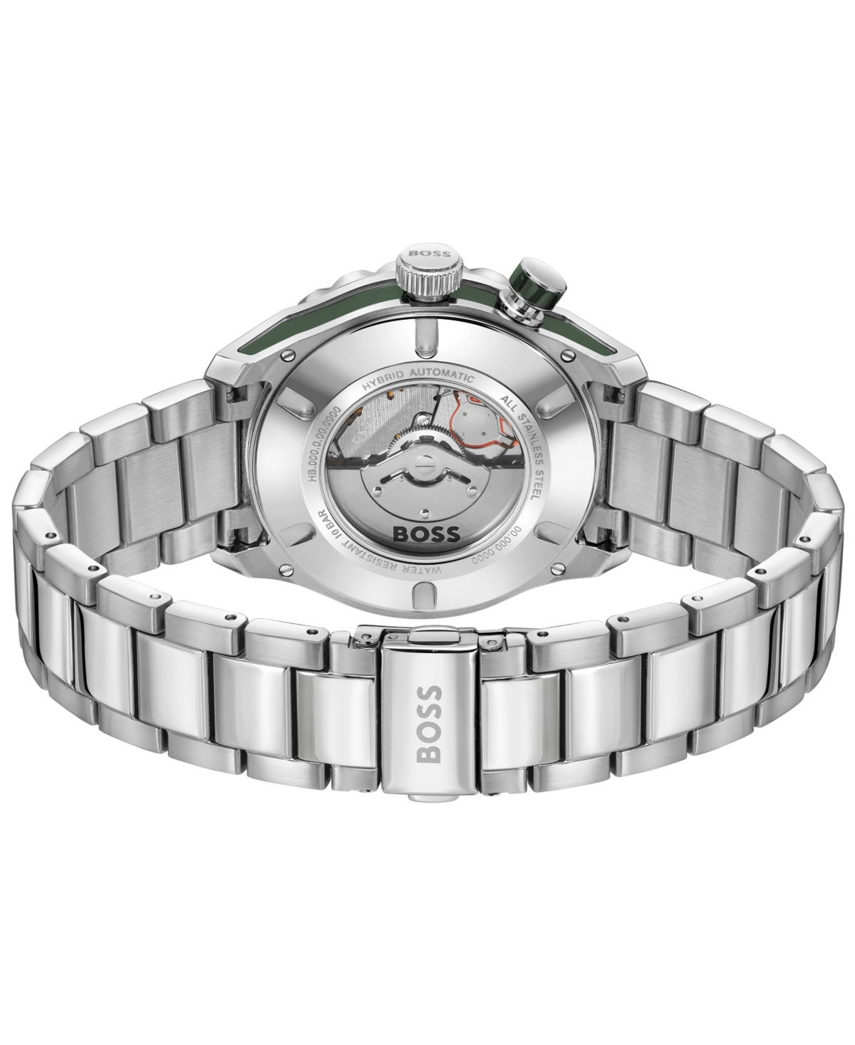 Hugo Boss Men's Bossmatic Silver Stainless Steel Watch, 42mm In Silver,green