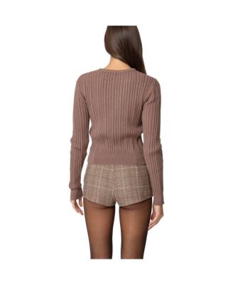 Women's Beverly Bow Cable Knit Sweater