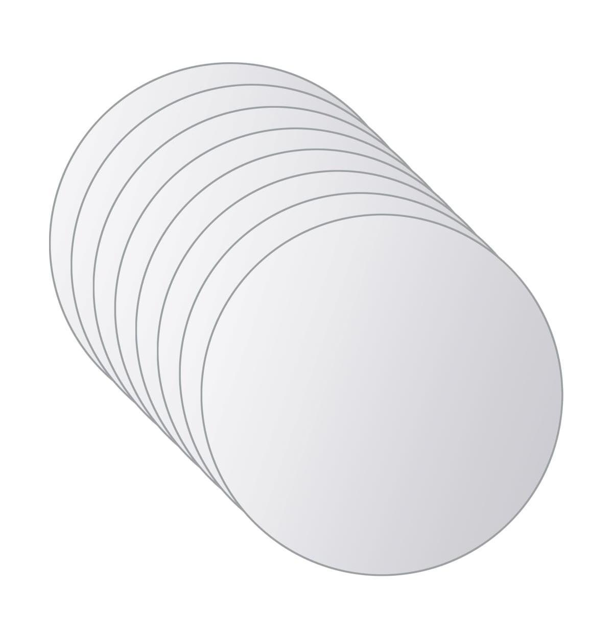 vidaXL 8 pcs Mirror Tiles Round Glass