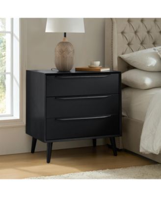 Zahira Mid-Century Modern 3 - Drawer Accent Chest with Solid Wood Handles and Legs