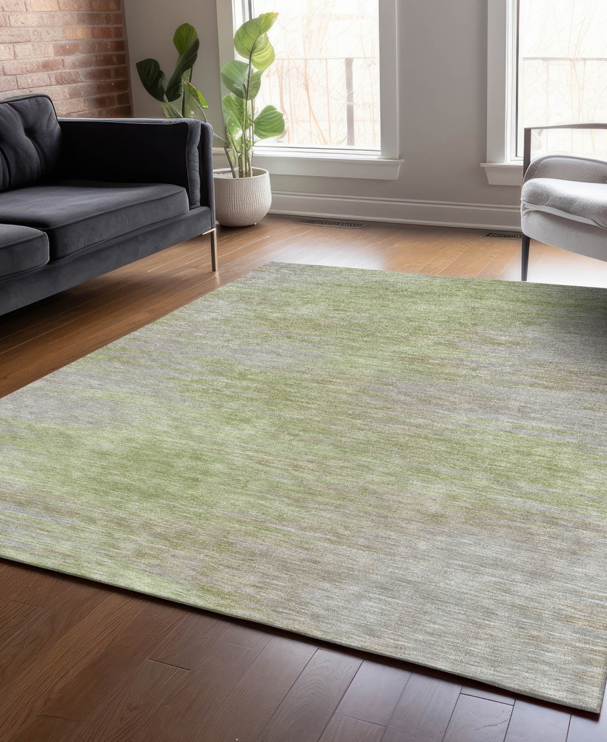 Addison Chantille Machine Washable Acn794 2'6''x3'10'' Area Rug In Sage