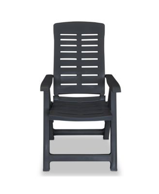 Reclining Patio Chairs 2 pcs Plastic Anthracite