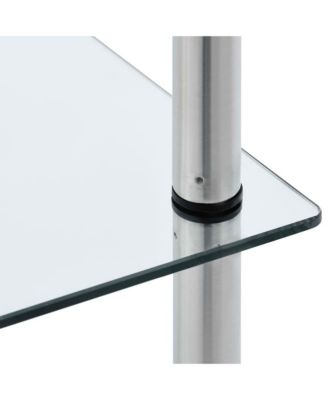 6-Tier Shelf Transparent 15.7"x15.7"x63" Tempered Glass