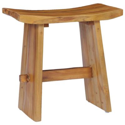 Stool Teak Solid teak wood Compact Durable Stool Rectangular