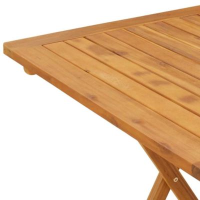 Folding Patio Table 27.6"x27.6"x29.5" Solid Acacia Wood