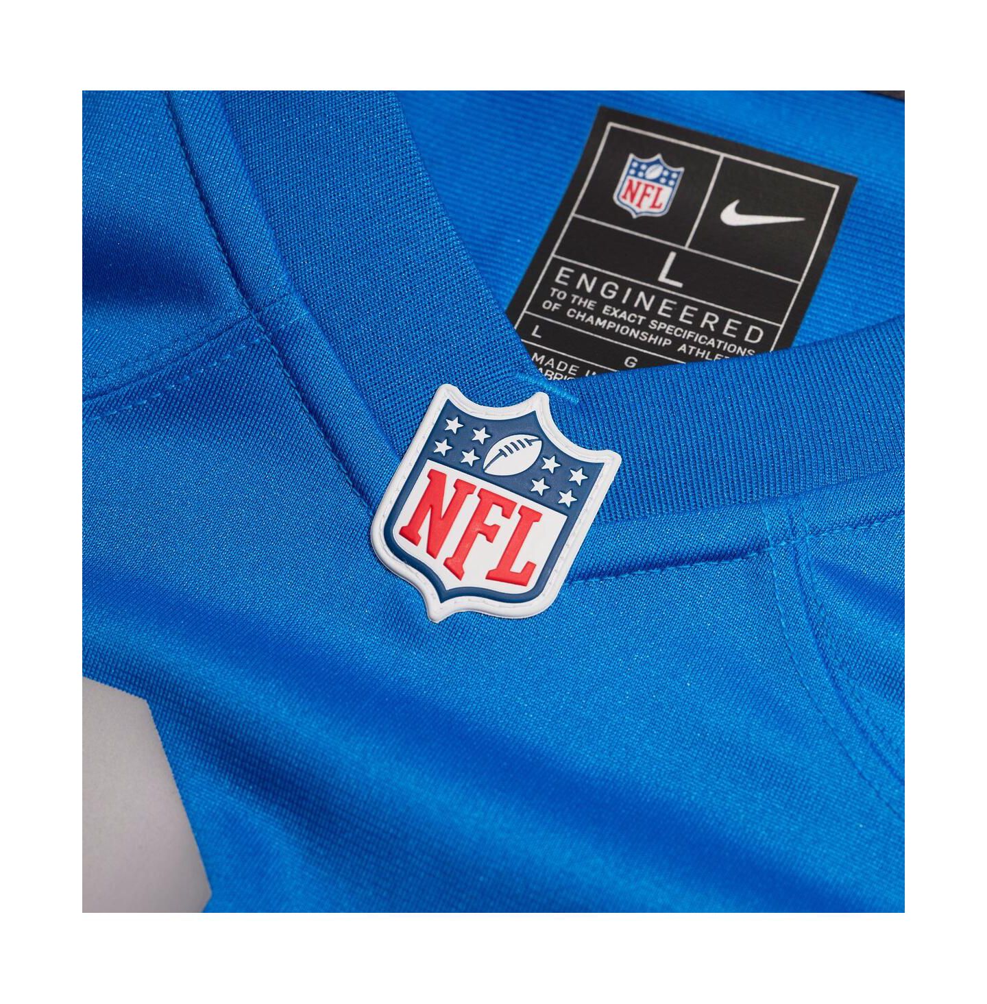 Мужской топ Nike Aidan Hutchinson Blue Detroit Lions Alternate Game Jersey — фото 4