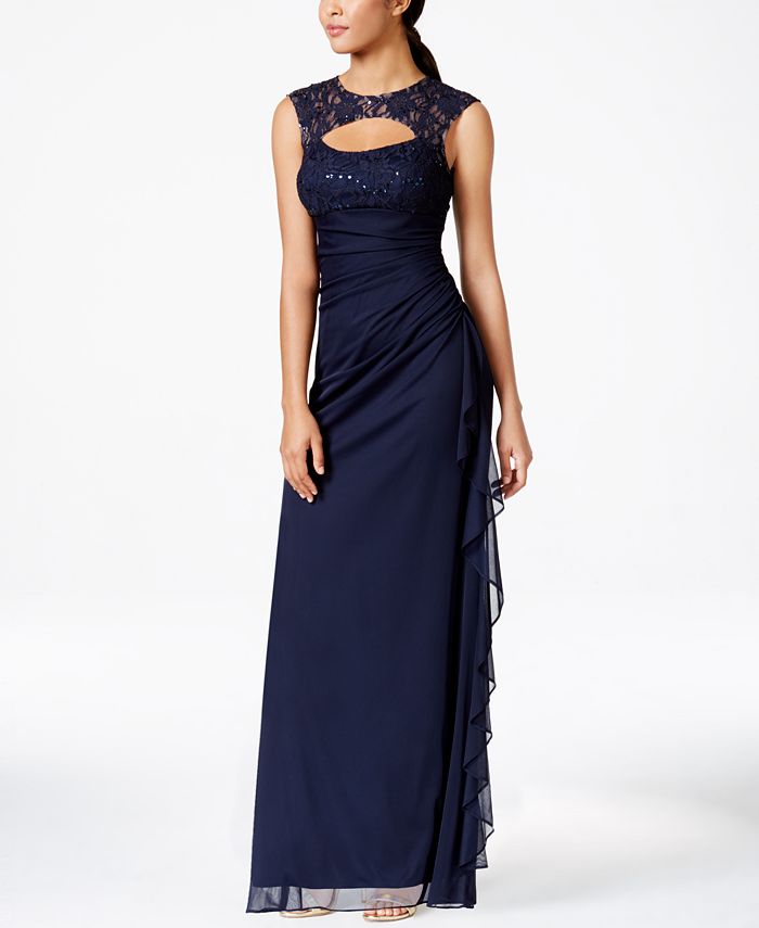 B&a by betsy & adam ruched lace clearance sheath dress