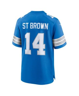 Men's Amon-Ra St. Brown Blue Detroit Lions Game Jersey